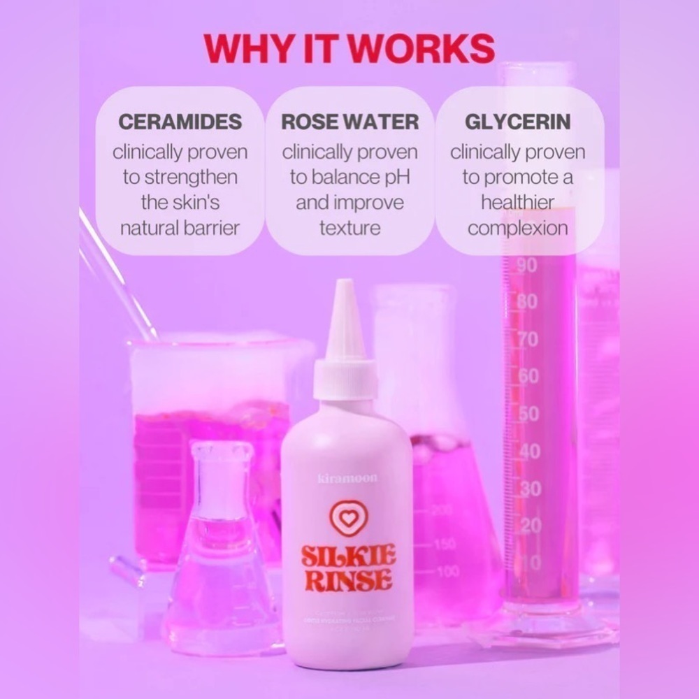 KIRAMOON- Silkie Rinse Silkie Cleanser
Non-Drying + Removes Makeup - Picture 3 of 7